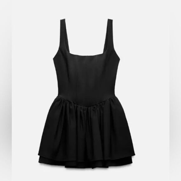 NWT ZARA NEW ZARA 2024โBLACK GATHERED CORSETRY-INSPIRED DRESS 3067/267 800 - Picture 4 of 6